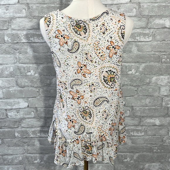 Patron of Peace Paisley Print Peplum Tank Top - Picture 3 of 5